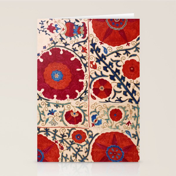 Bokhara Suzani Uzbekistan Floral Print Stationery Card Gallery Image 2