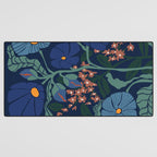Klimt flower dark blue Desk Mat Gallery Image 3
