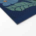 Klimt flower dark blue Welcome Mat Gallery Image 2