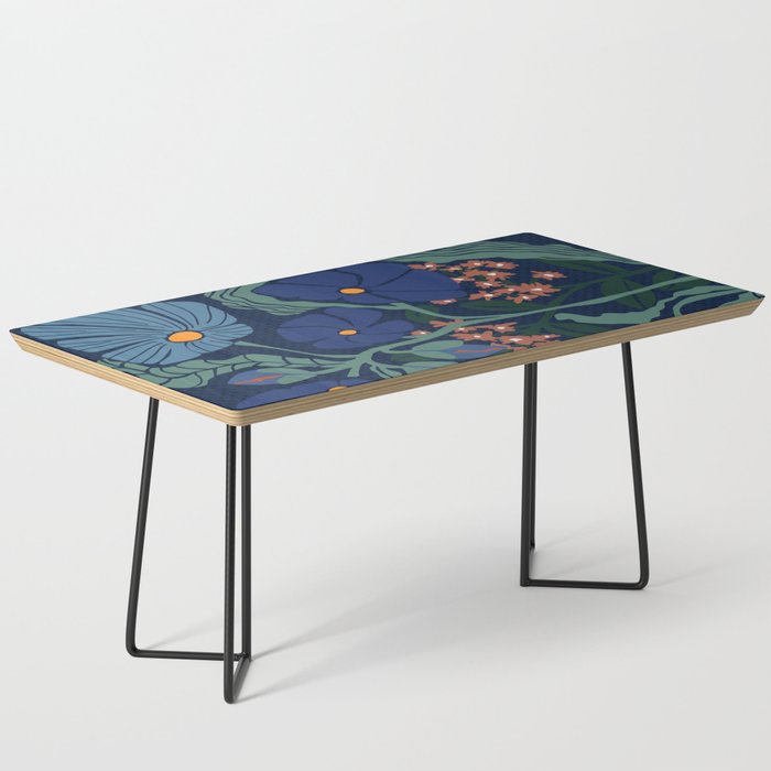 Klimt flower dark blue Coffee Table Gallery Image 1