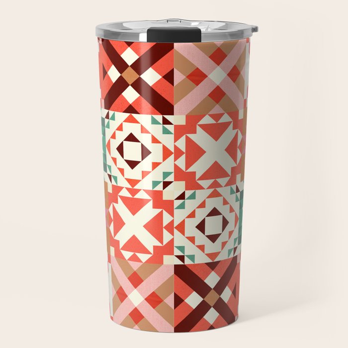 Winter Quilt Pattern no4 Travel Mug Gallery Image 1
