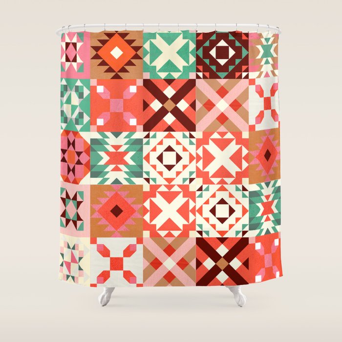 Winter Quilt Pattern no4 Shower Curtain Gallery Image 1