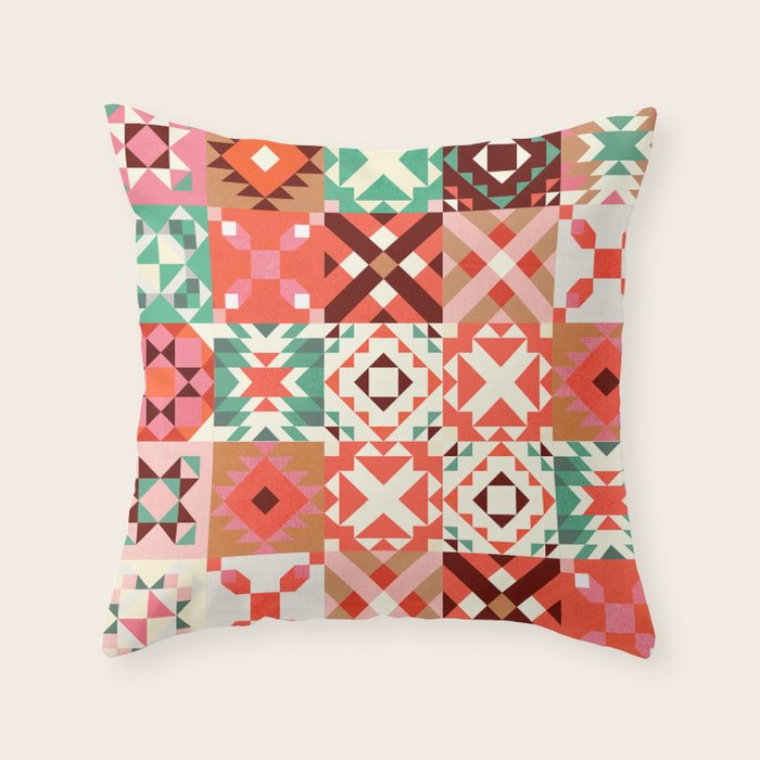 Winter Quilt Pattern no4 Throw Pillow Gallery Image 6