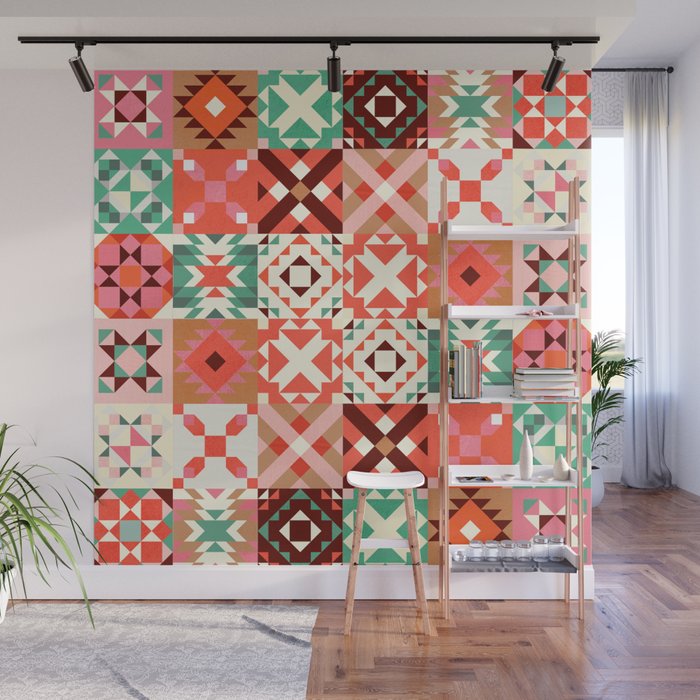 Winter Quilt Pattern no4 Wall Mural Gallery Image 1