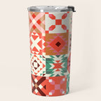 Winter Quilt Pattern no4 Travel Mug Gallery Image 2