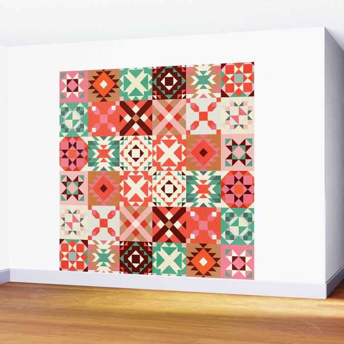 Winter Quilt Pattern no4 Wall Mural Gallery Image 2
