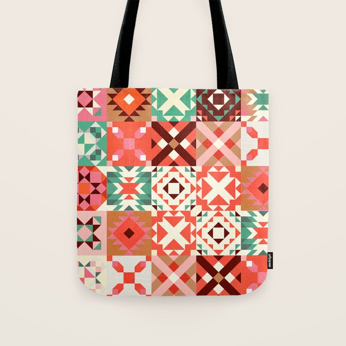 Winter Quilt Pattern no4 Tote Bag Gallery Image 1