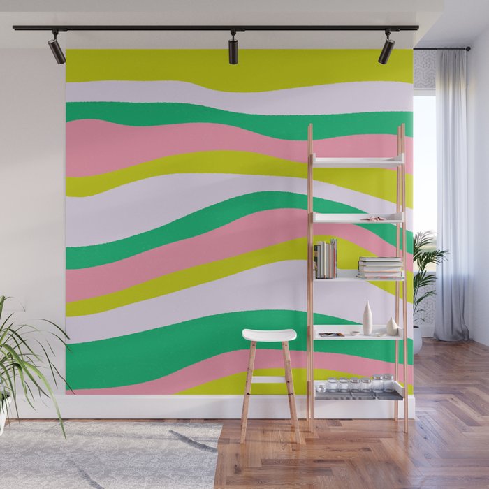 Retro Ribbon Stripes Wall Mural Gallery Image 1