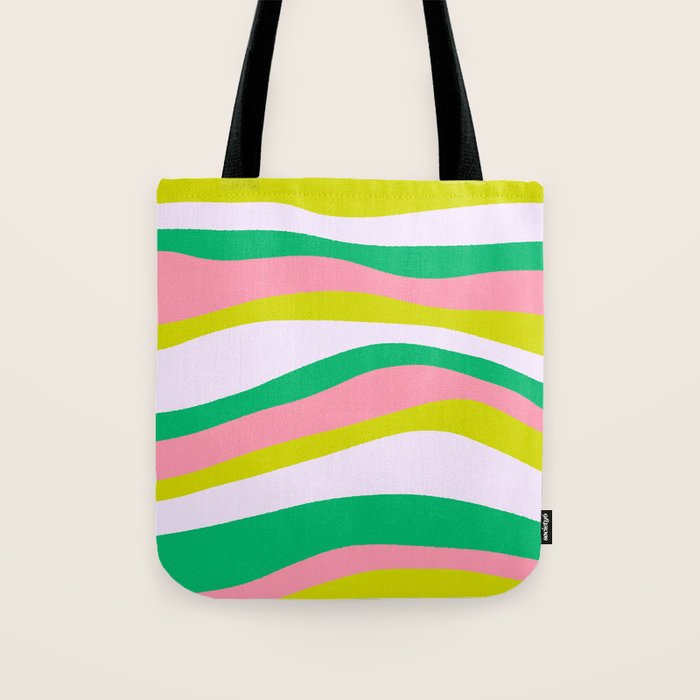 Retro Ribbon Stripes Tote Bag Gallery Image 1