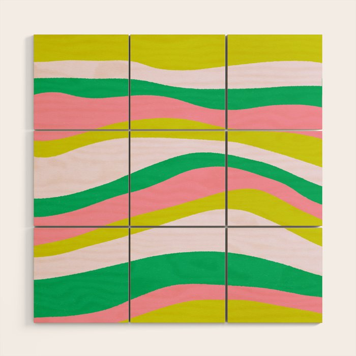 Retro Ribbon Stripes Wood Wall Art Gallery Image 1