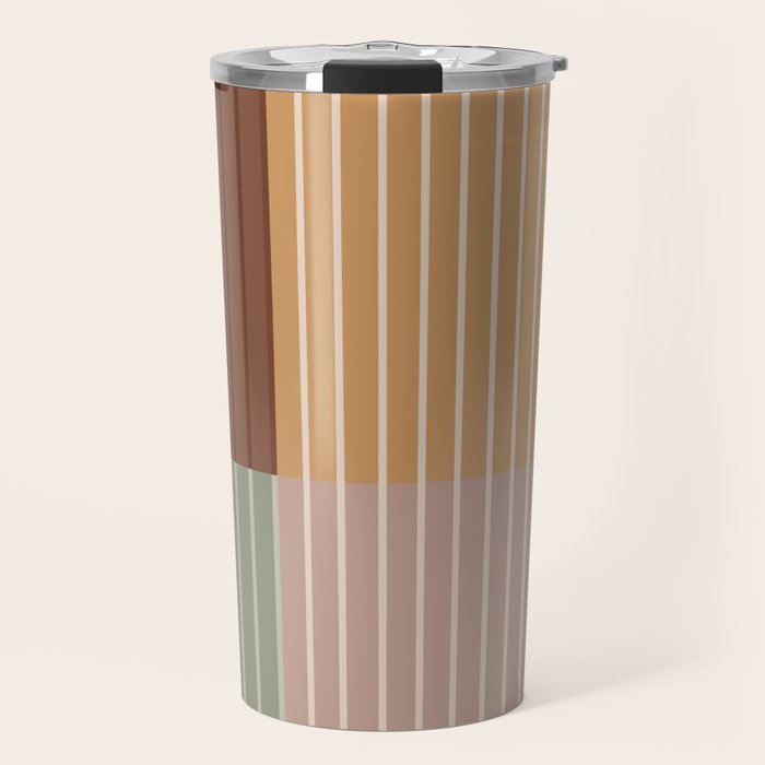 Color Block Line Abstract LII Boho Western Travel Mug Gallery Image 1