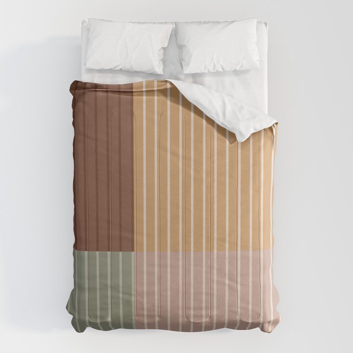 Color Block Line Abstract LII Boho Western Comforter Gallery Image 1