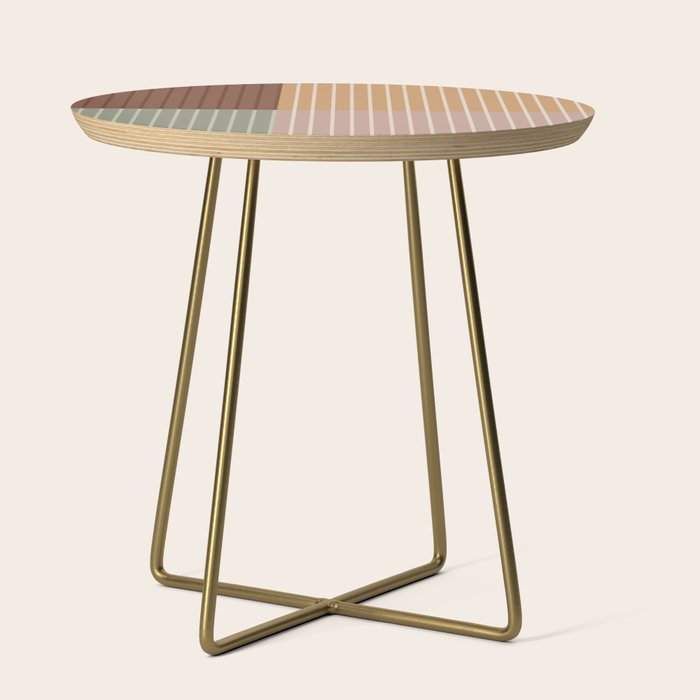 Color Block Line Abstract LII Boho Western Side Table Gallery Image 1