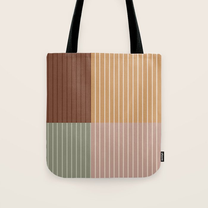 Color Block Line Abstract LII Boho Western Tote Bag Gallery Image 1