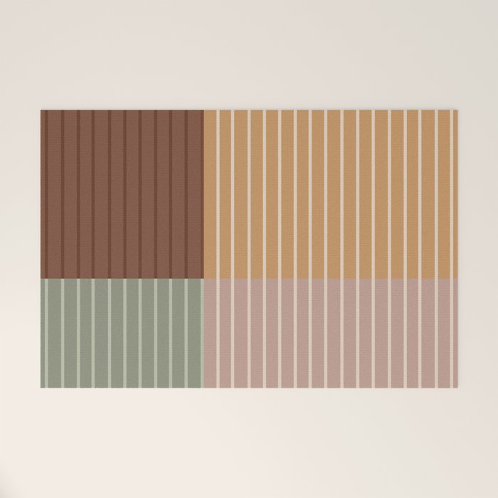 Color Block Line Abstract LII Boho Western Welcome Mat Gallery Image 1