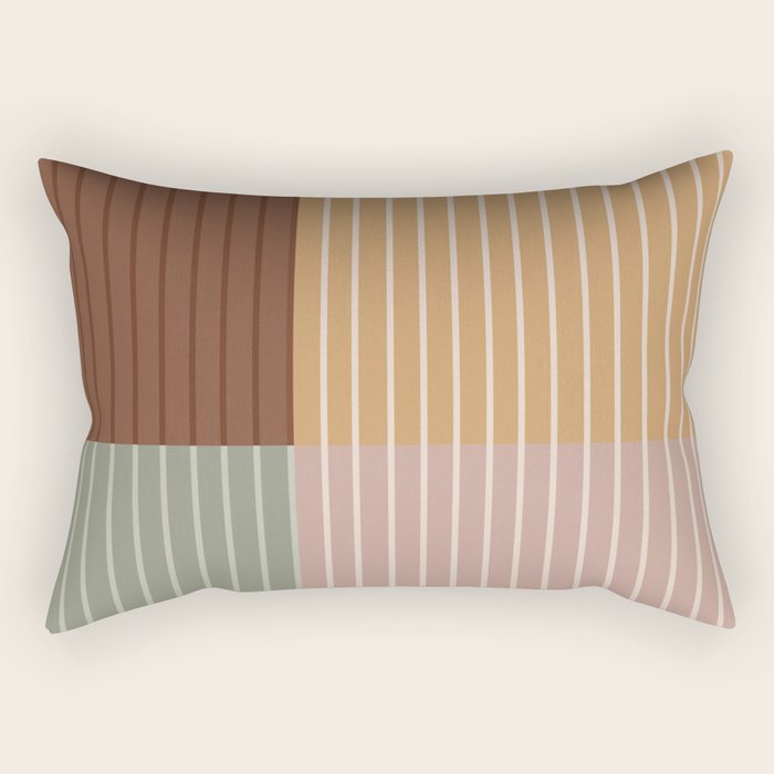 Color Block Line Abstract LII Boho Western Rectangular Pillow Gallery Image 1