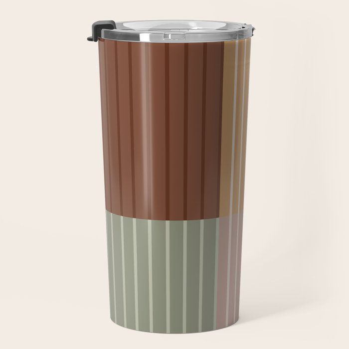 Color Block Line Abstract LII Boho Western Travel Mug Gallery Image 3