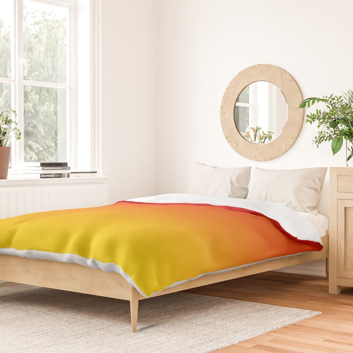 Red Orange and Gold Gradient Duvet Cover Gallery Image 2