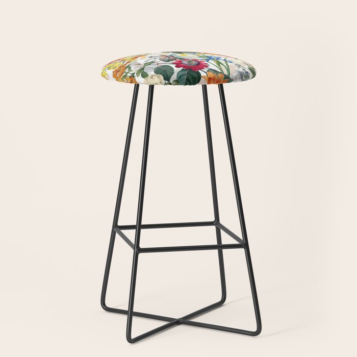 Vintage & Shabby Chic - Tropical Botanical Flower Garden  Stool Gallery Image 1