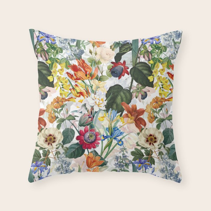 Vintage & Shabby Chic - Tropical Botanical Flower Garden  Throw Pillow Gallery Image 6