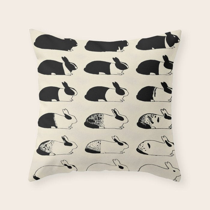 Studies of heredity in rabbits- William E.Castle - 1919 Cute Bunny Pattern Throw Pillow Gallery Image 1