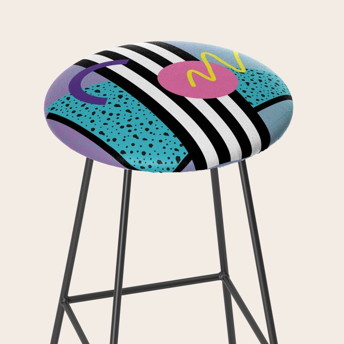 Memphis pattern 58 - 80s / 90s Retro Stool Gallery Image 2