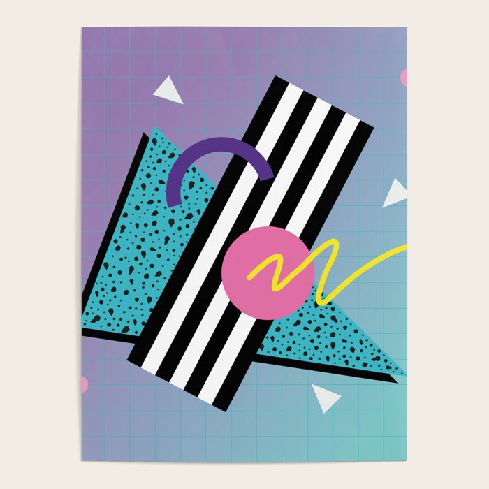 Memphis pattern 58 - 80s / 90s Retro Poster Gallery Image 1