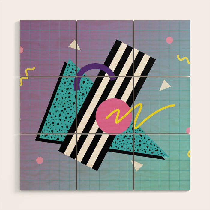 Memphis pattern 58 - 80s / 90s Retro Wood Wall Art Gallery Image 1