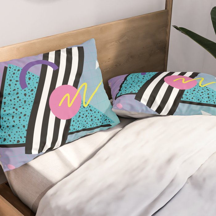 Memphis pattern 58 - 80s / 90s Retro Pillow Sham Gallery Image 2