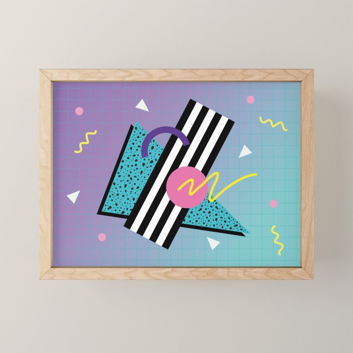 Memphis pattern 58 - 80s / 90s Retro Mini Art Print Gallery Image 1