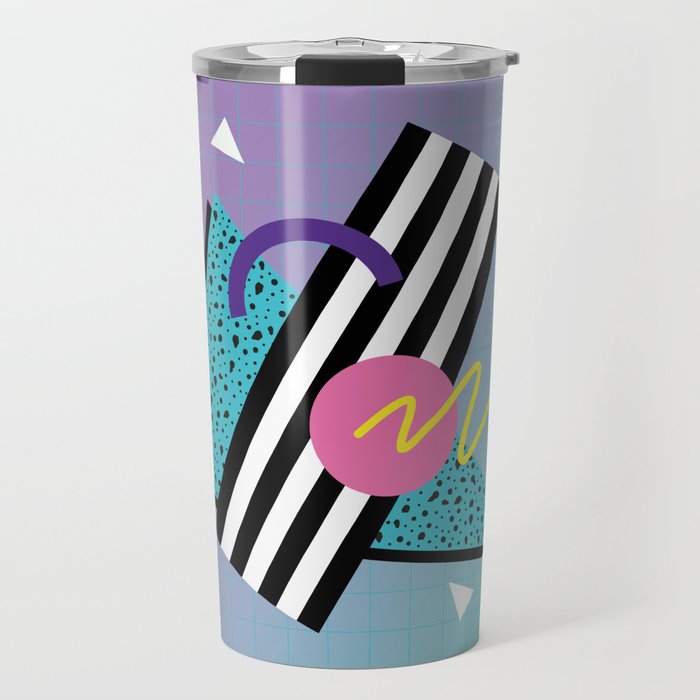 Memphis pattern 58 - 80s / 90s Retro Travel Mug Gallery Image 1