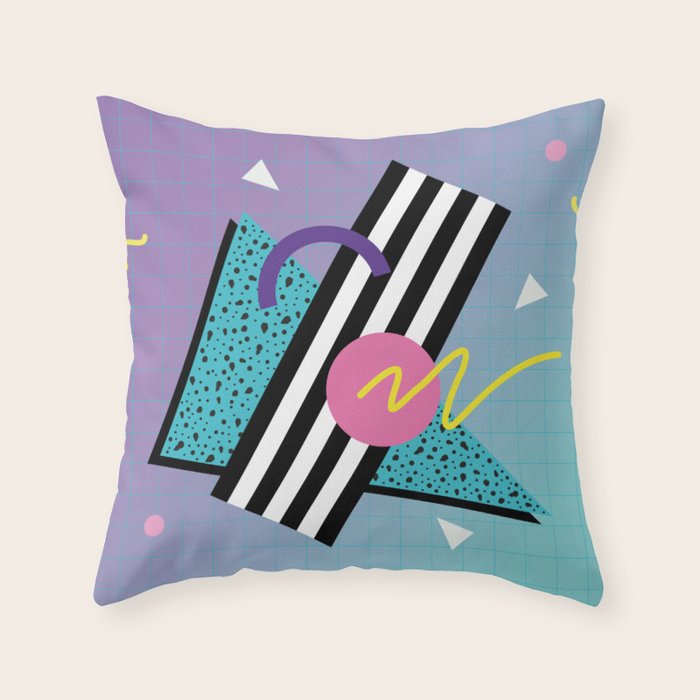 Memphis pattern 58 - 80s / 90s Retro Throw Pillow Gallery Image 1