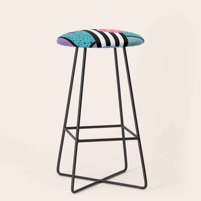 Memphis pattern 58 - 80s / 90s Retro Stool Gallery Image 1