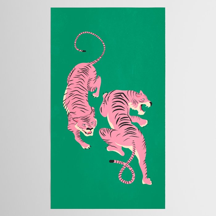 The Chase: Pink Tiger Edition Tablecloth Gallery Image 2