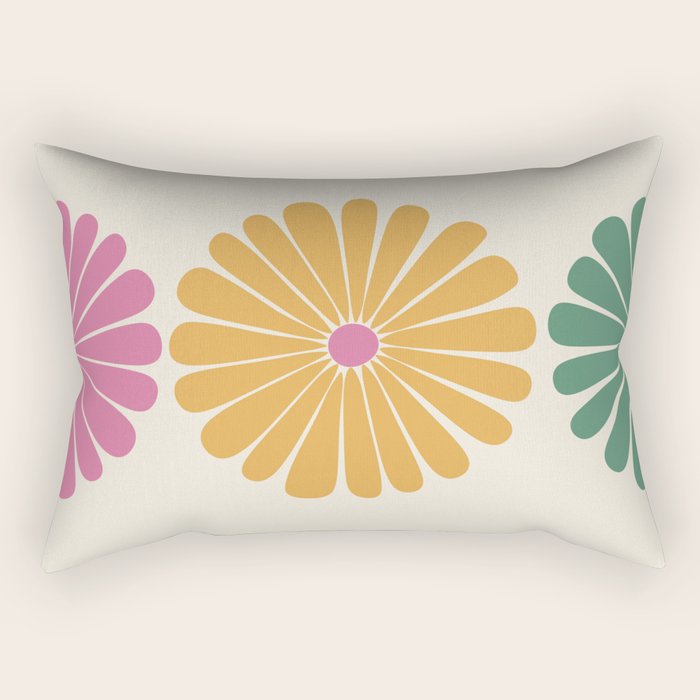 Retro Summer Daisies XI Rectangular Pillow Gallery Image 1