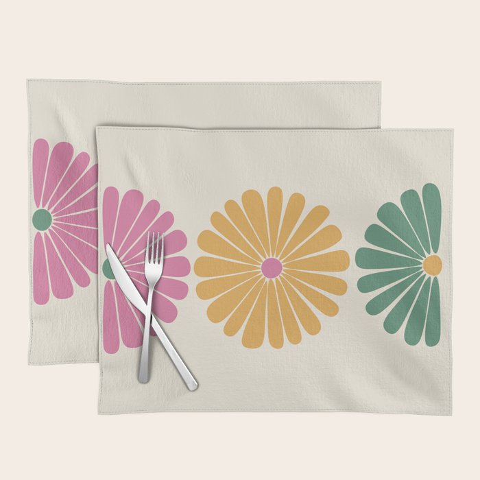 Retro Summer Daisies XI Placemat Gallery Image 1