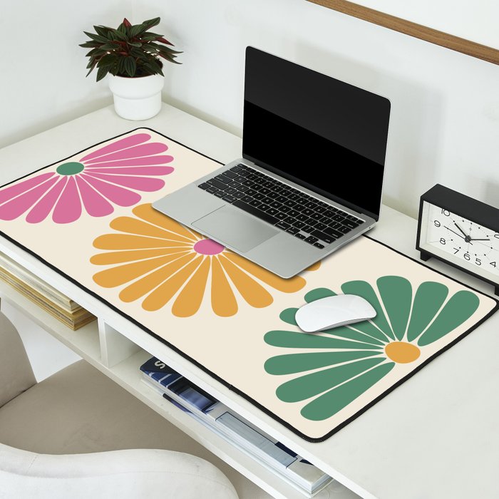 Retro Summer Daisies XI Desk Mat Gallery Image 2
