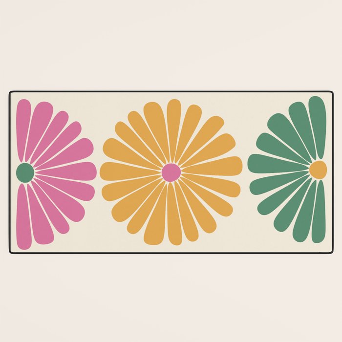 Retro Summer Daisies XI Desk Mat Gallery Image 3
