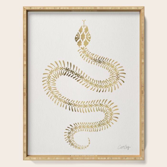 Snake Skeleton - Gold Serving Tray Gallery Image 1