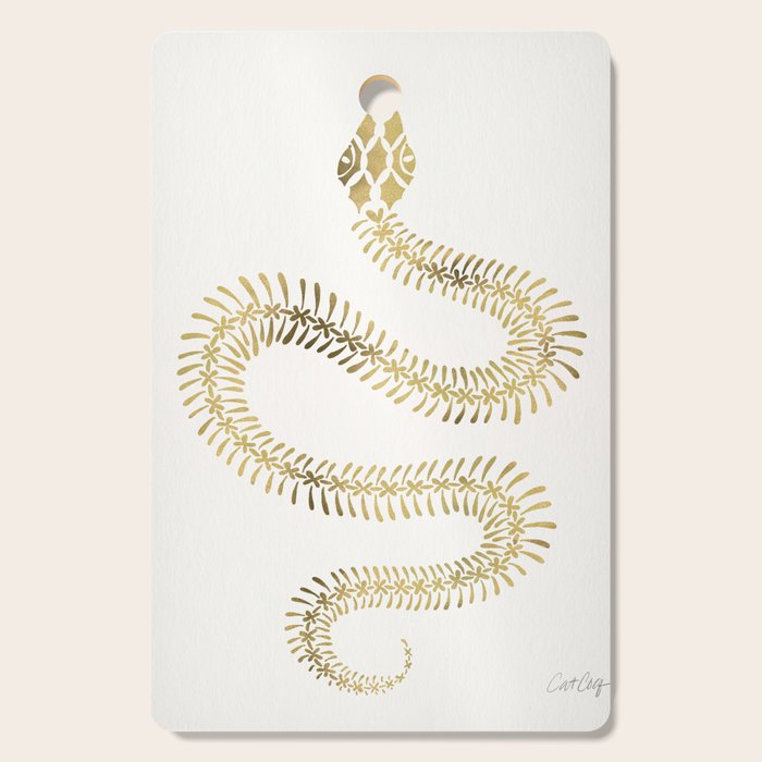 Snake Skeleton - Gold Cutting Board Gallery Image 1