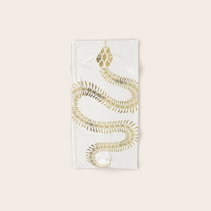 Snake Skeleton - Gold Bath Towel Gallery Image 1