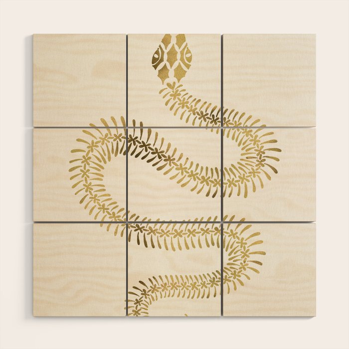 Snake Skeleton - Gold Wood Wall Art Gallery Image 1