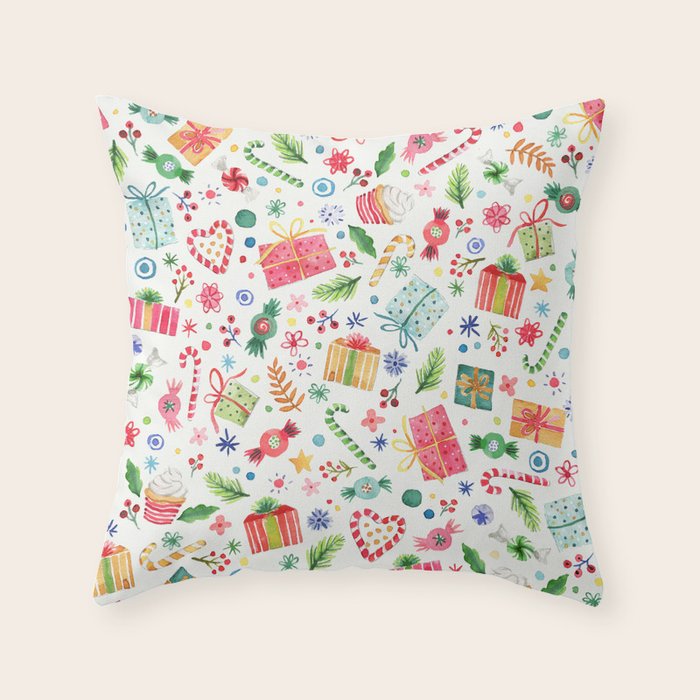 Holiday 2025 Sweets, Gifts and Candies Throw Pillow Gallery Image 6