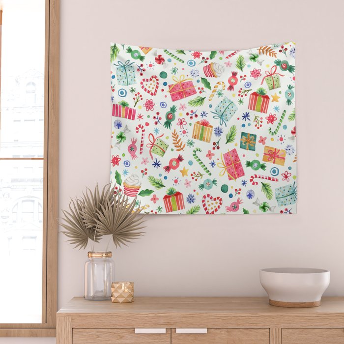 Holiday 2025 Sweets, Gifts and Candies Wall Tapestry Gallery Image 2