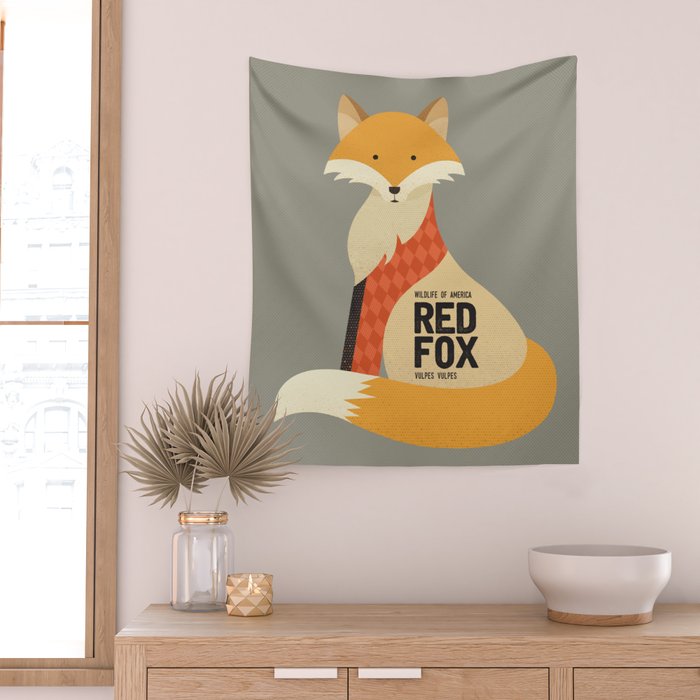 Hello Red Fox Wall Tapestry Gallery Image 2