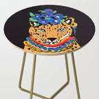 Fashionable cheetah with flowers crown portrait  Side Table Gallery Image 2