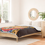 Fashionable cheetah with flowers crown portrait  Duvet Cover Gallery Image 2