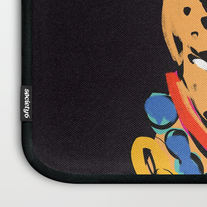 Fashionable cheetah with flowers crown portrait  Laptop Sleeve Gallery Image 3