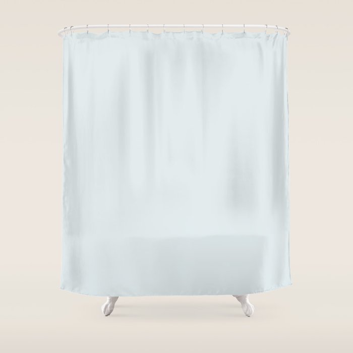 Pale Ice Blue Solid Color Shower Curtain Gallery Image 1
