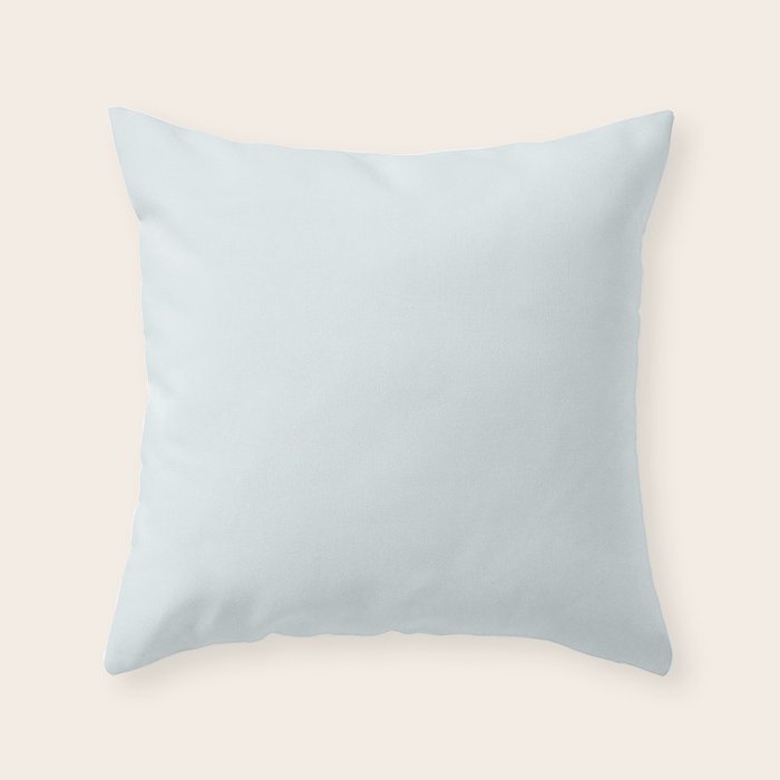 Pale Ice Blue Solid Color Throw Pillow Gallery Image 6